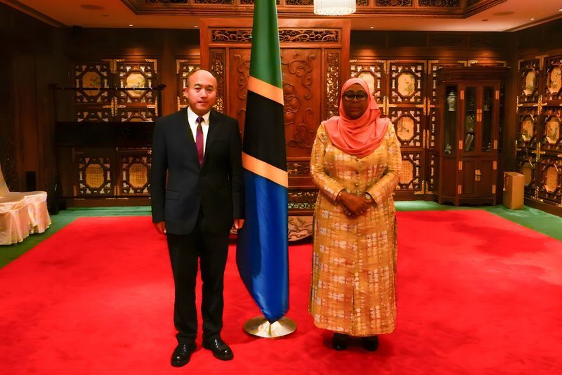 坦桑尼亞總統(tǒng)哈桑會見衛(wèi)華集團董事長李國強